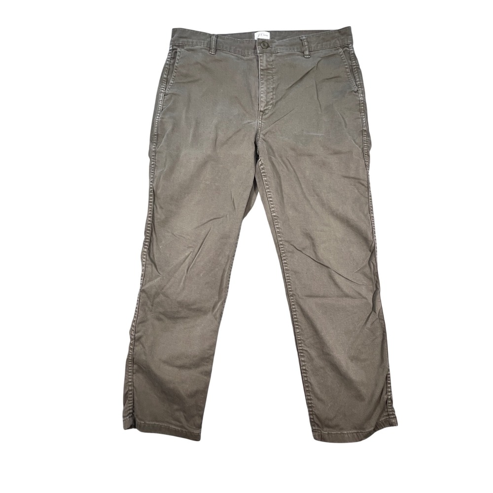 J.Crew Olive Green Vintage Straight Pants Women 31 Re-Imagined Chino Stretch
